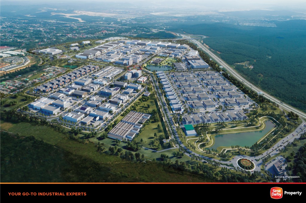 An aerial view of the Elmina Business Park.