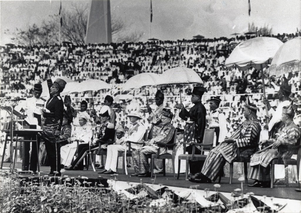 A file photo of the late Tunku Abdul Rahman declaring independence.