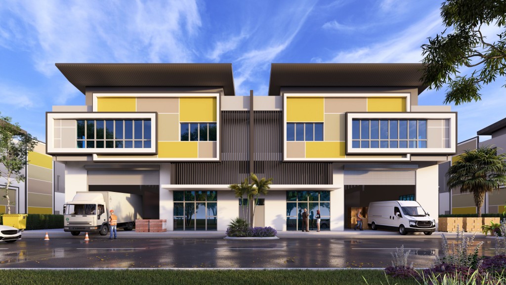 An artist impression of the two-storey semi-detached factories in GTP.